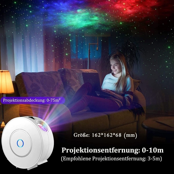 Væglamper LED stjernehimmel projektor, Nigecue Smart LED stjerneprojektor 3D Gala KLB
