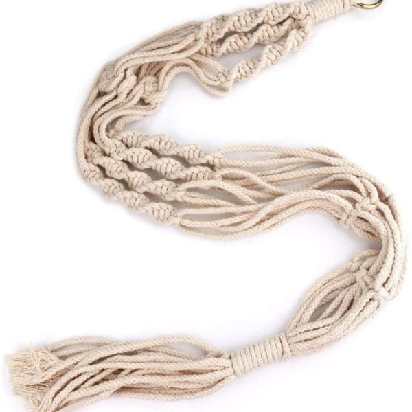 2-pack växtupphängare, macramé hängande korg, bomullsrep hängande korg