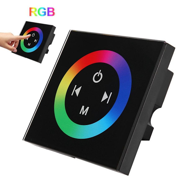 Seinään asennettava värikäs RGB LED -kosketuspaneelin ohjainhimmennin KLB