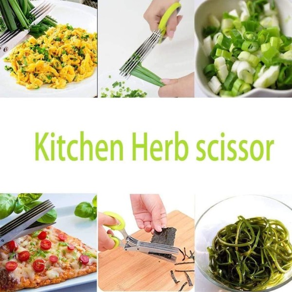 Kitchen herb scissors made of stainless steel, three pieces, for the kitchen