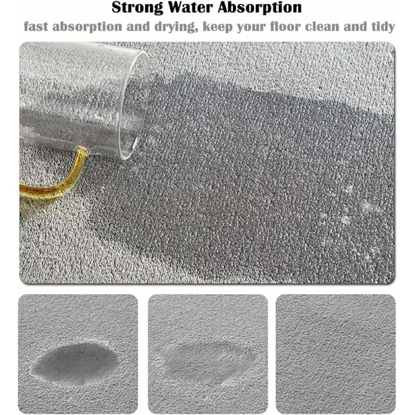 Badematte 48 x 78 cm Superabsorberende Memory Foam Baderomsmatte Maskinvaskbar Badematte for Kjøkken Baderom Inngangsparti KLB