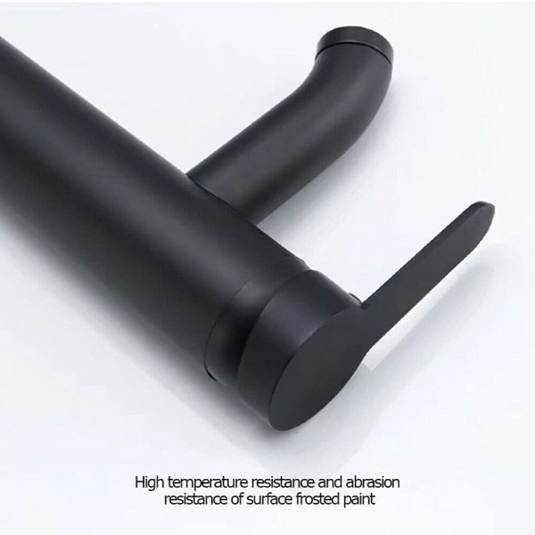 Svart baderomsbatteri for håndvask, egnet for innvendig diameter 32mm-42