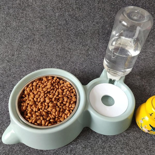 Halkfria dubbla kattskålar, automatisk matskål och vattenautomat KLB