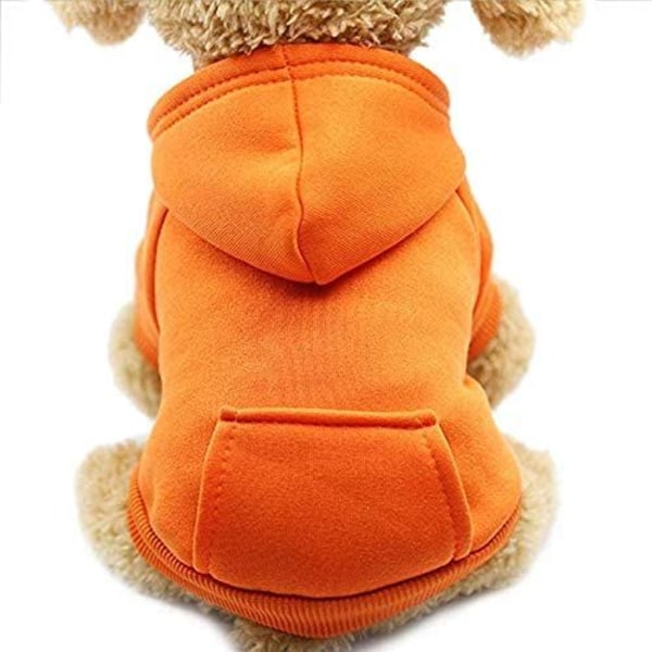 Cat Hoodie Hundetøj i bomuld med vinterfrakke og ydre lomme orange