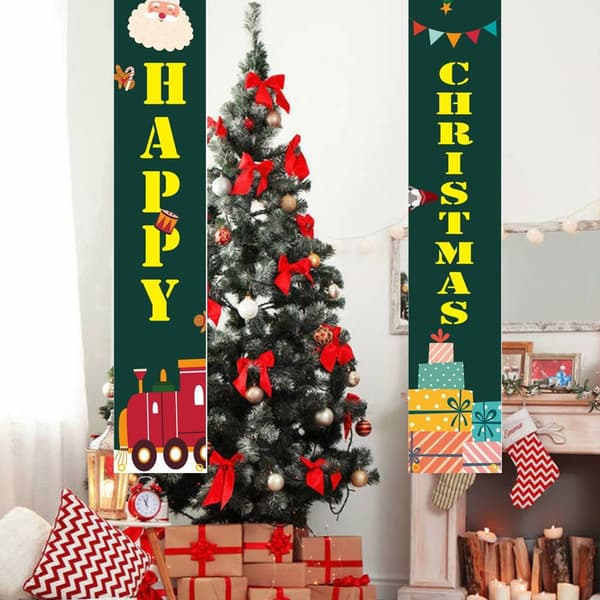 God jul banner - Julepynt til inngangsdøren KLB