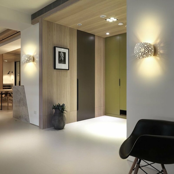 5W LED vegglampe gipslampe moderne design opp og ned innendørs vegglamper rund ballform varmt hvitt (inkluderer G9 pærer) KLB