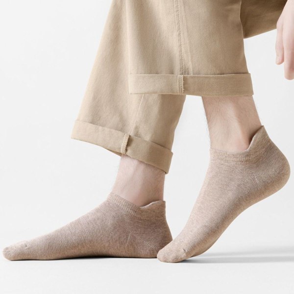 Damstrumpor Låg Topp Athleisure Mjuka Bomull Khaki Strumpor KLB