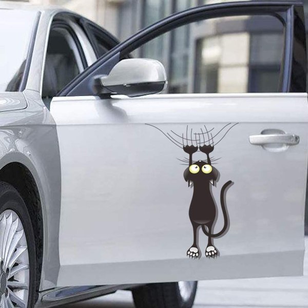 Cat Scratch Climbing Car Stickers and Decals Rolig Söt Bildörr Stötfångare Bil Styling Penna Vinyl -