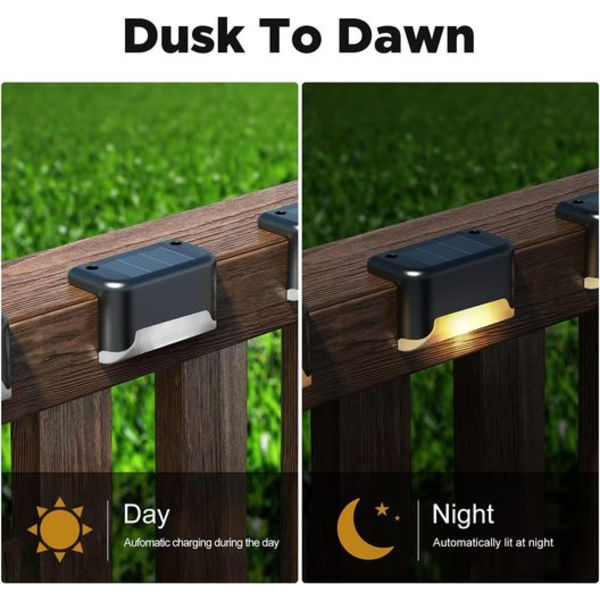 4-pack Soltrappbelysning Solbelysning för Däck Utomhus LED Soltrappbelysning IP65