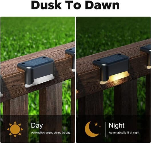 4 stk. Solcelled Trappelys Solar Dekklys Utendørs Led Solcelled Trappelys IP65