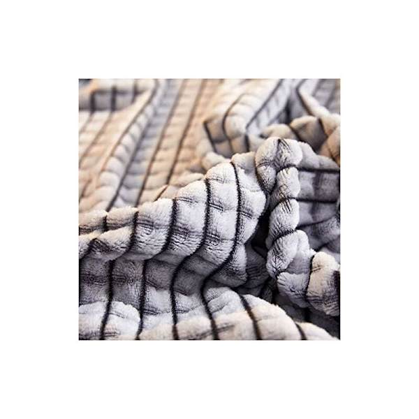 Erittäin lämmin ruudullinen viltti, ruudullinen fleece-viltti (harmaa ja valkoinen, 120x200cm) KLB