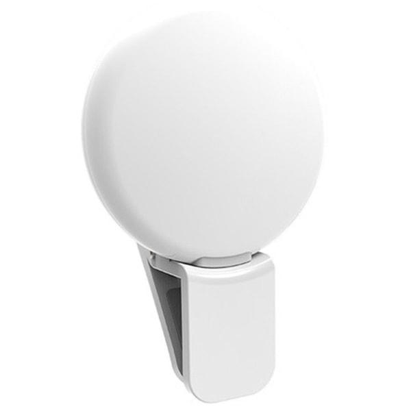 Selfie lys til mobiltelefon iPhone Laptop Mini Clip-On Bærbar Hvid
