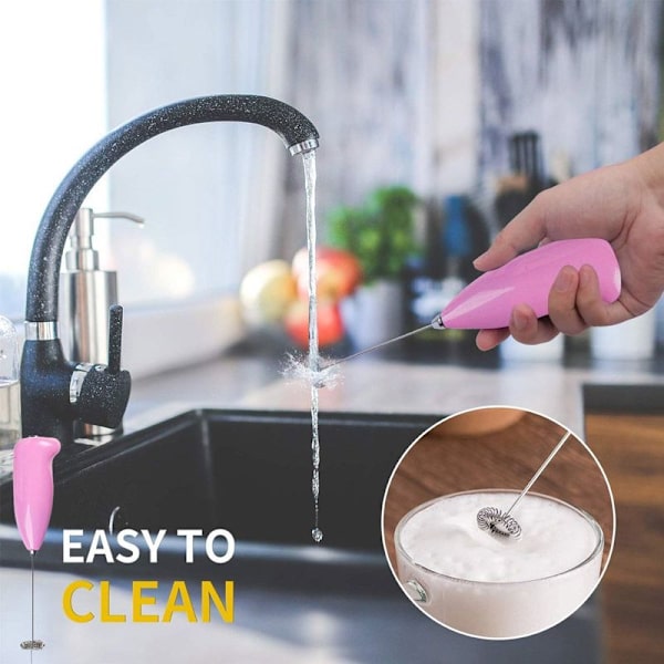 Kreativ håndkaffeblander i rustfrit stål, elektrisk, pink