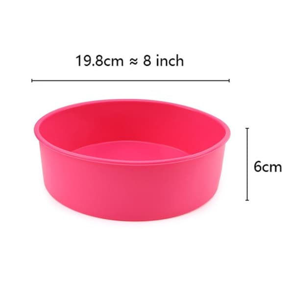 8\" Rund Silikon Kageform Rund Bage Rose Rød Brødform KLB