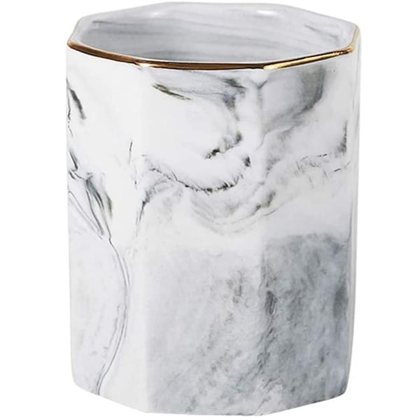 Keramisk pennestativ, marmor mønster, pennkopp, pennestativ, sminke