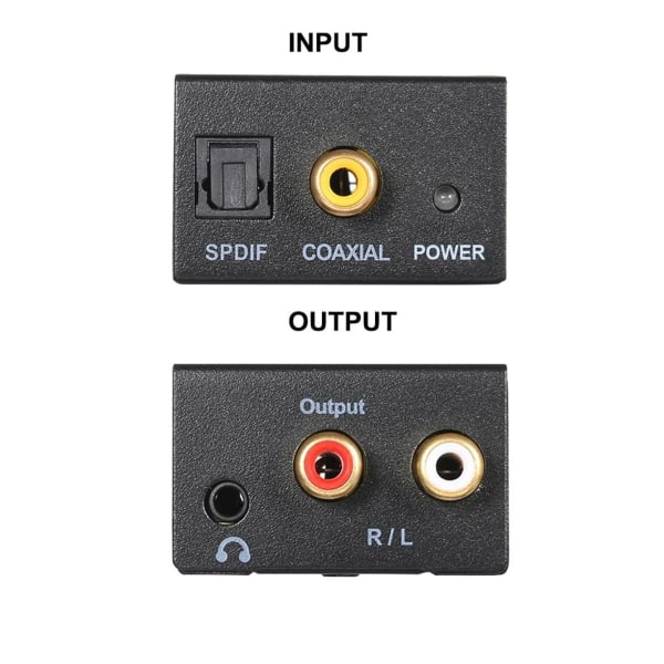 Digital till analog ljud RL-omvandlare koaxial eller Toslink digitala ljudsignaler KLB