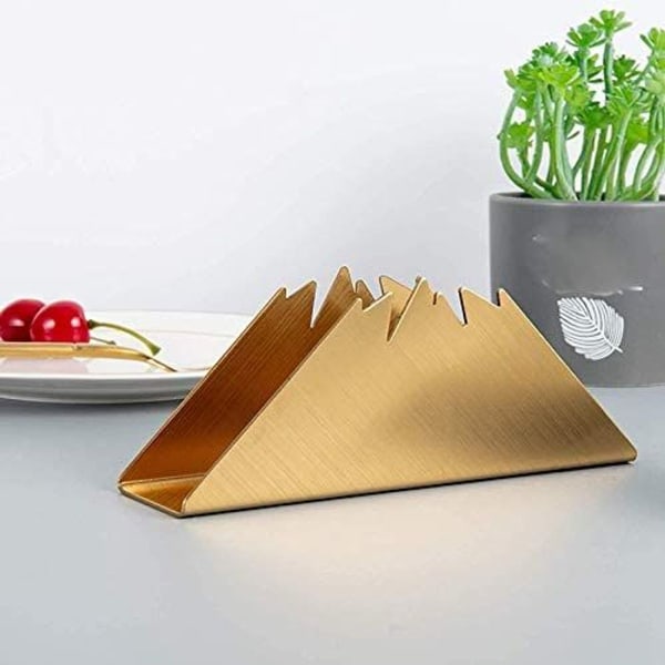 Moderni kultainen lautasliinapidike ruostumattomasta teräksestä valmistettu lautasliina-annostelija keittiöön tai F