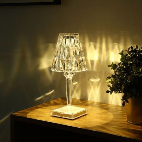 Nattlys, akrylbordlampe, oppladbar nattlampe for projeksjon ved nattbord, kartell italiensk design (ett stykke)