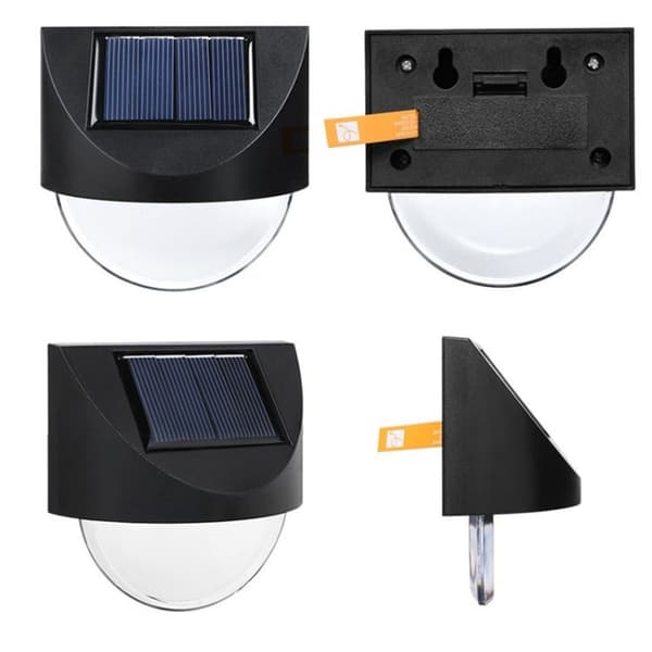 2 st A Clearance Solar Mirror Wall Light för utomhus trädgårdsdekoration