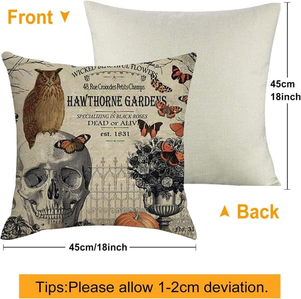 Set med 4 Halloween putetrekk 18x18 cm