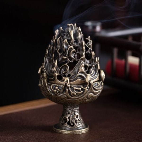Retro Innendørs Aroma Diffuser Kobberlegering Smoker Ornament Large