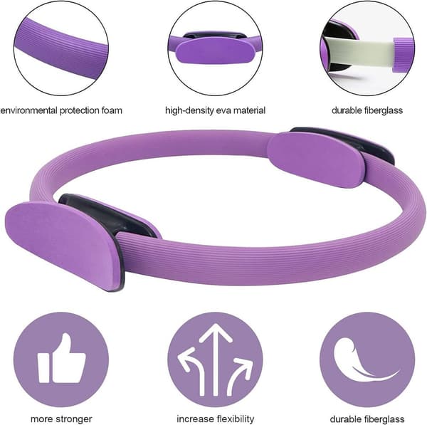 Pilates Ring med Dubbelt Grepp, Diameter 38 cm, Yoga Träning Ring, Magic Circle