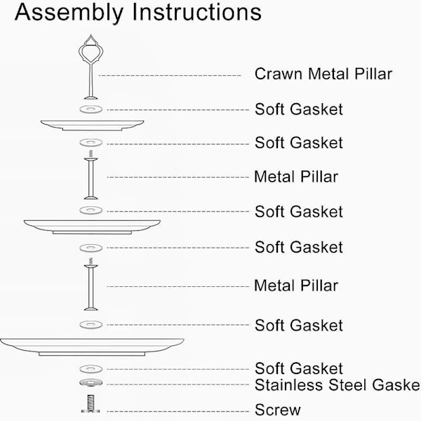 3-delt cupcake, ostefad, cupcake dessertstand, kagefad