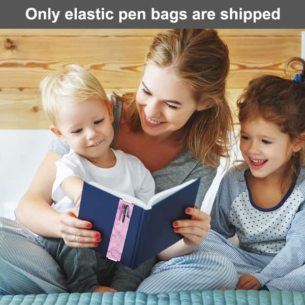 2 st pennfodral i läder, pennhållare, accessoarer, elastisk, rosa, KLB