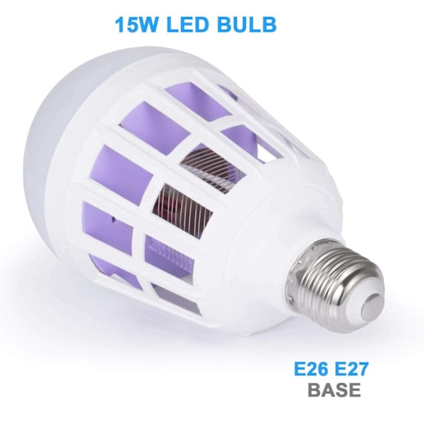 Elektronisk myggdödande lampa 2 i 1 UV LED elektronisk insektsflugdödare för inomhus- och utomhusbruk