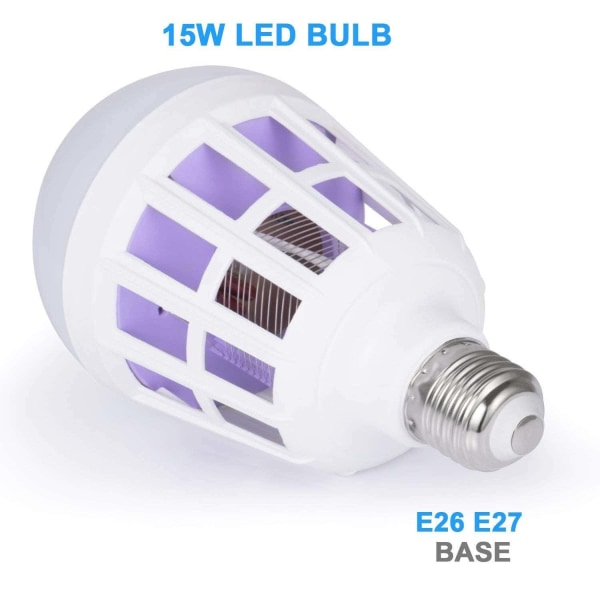 Elektronisk myggdreperlampe 2 i 1 UV LED elektronisk insektflue-dreper for hjem innendørs utendørs