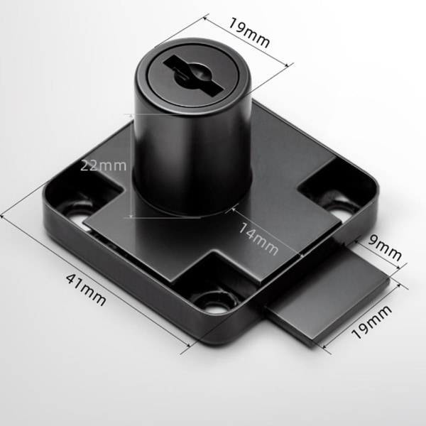 2 stk. Skrivebordsskuffeslås Legering Møbelcylinderlås med 4 Universale Nøgler til Kontor Postkasse Skuffe Skab