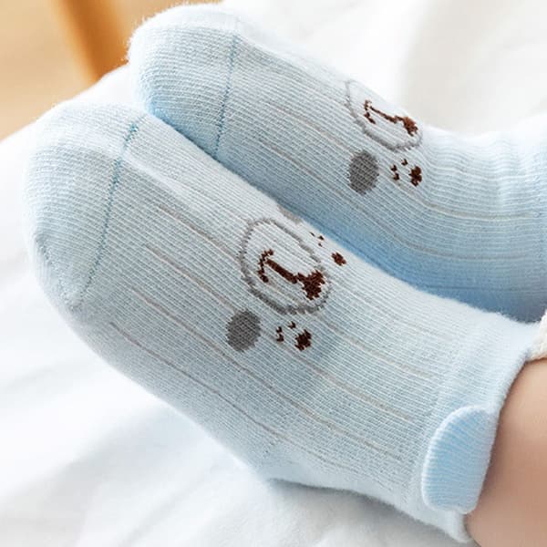 Otte par babystrømper til søde drenge på 0 til 3 år og 6-8 cm KLB