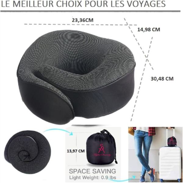 Flyrejsepude, Fly, Bil, Togrejsepude. Prenium Memory Foam Rejsehalsstrop + Rejsetilbehør KLB
