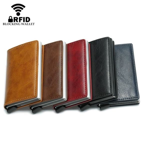 Automatisk korttyp, antimagnetisk, RFID-stöldskydd, retro korthållare, un