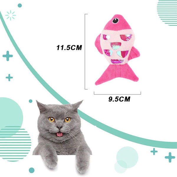 2-pack katt leksaker, kattungar, fiskleksaker, ljust papper för tuggning röd KLB