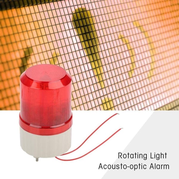 220V 2A Rød LED Bakende Blinkende Lys Nødadvarsel Roterende Alarmsystem (8 x 8 x