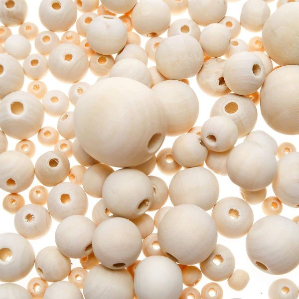 1105pcs wooden beads for threading natural wooden balls with hole 20mm 16mm 12mm 10mm KLB