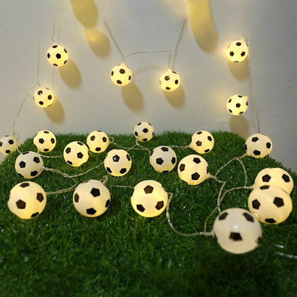 6M 40LED fotbollsformade ljusslingor LED dekorativa hängande lampor för VM påsk karneval fester KLB