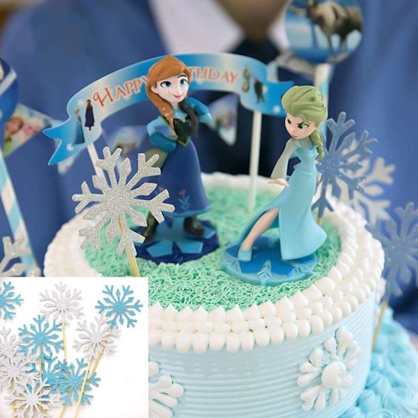 20 stk bryllupskake dekorasjon frosne cupcake toppers tannpirkere,