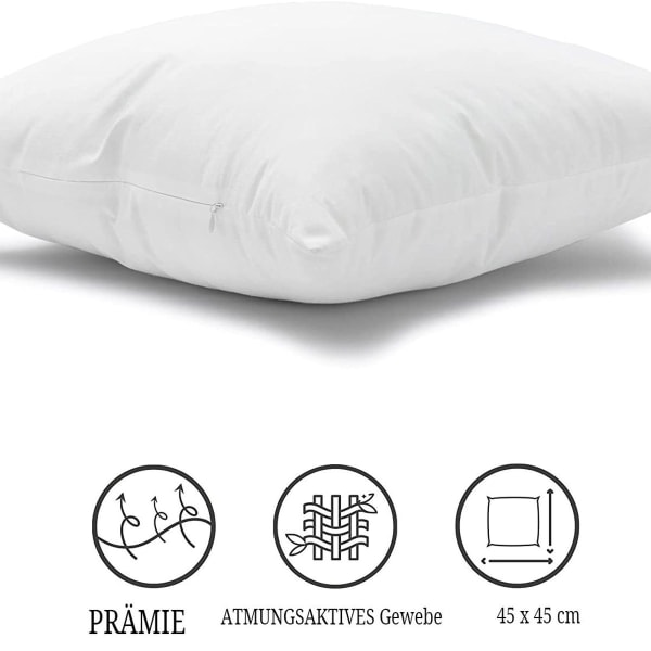 Pute 40 x 40 cm, sett med 2, pynteputer til seng og sofa, inner