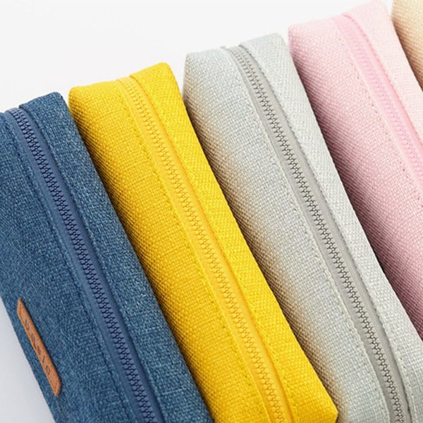 Stasjonær kreativ enkel firkantet pennal denim blå KLB