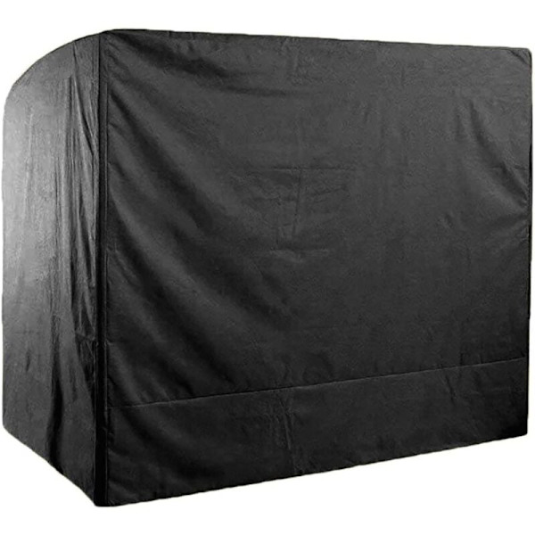 Vandtæt 3-personers havestolbetræk, 220x125x175cm 210D Oxford Anti-UV gyngebetræk udendørs gynge beskyttelsesbetræk-sort KLB