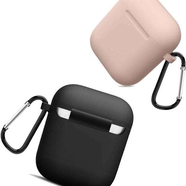 Airpods skal beskyttende etui er kompatibel med sort/pink