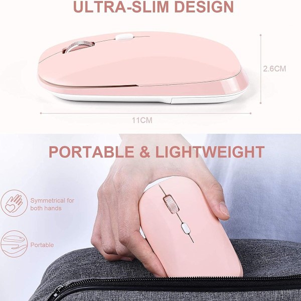2.4G hiljainen hiiri USB-vastaanottimella, sopii