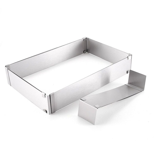 4smile justerbar bakram rektangulär - 8 cm hög rostfritt stål bakform KLB