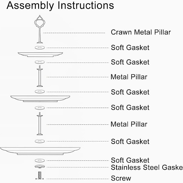3-delt cupcake, ostefad, cupcake dessertstand, kagefad