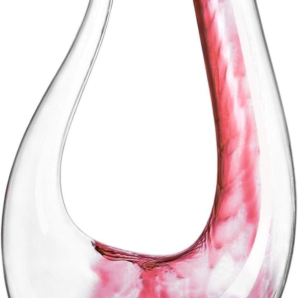 Vinkaraffel, 1,5 liters U-formet vinflaskesett i krystallglass, blyfri