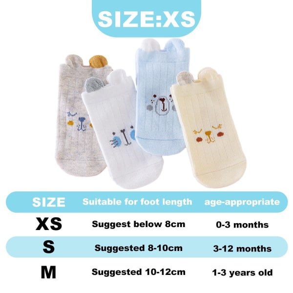 Åtte par baby sokker for 0 til 3 år gamle søte gutter og 6-8 cm KLB