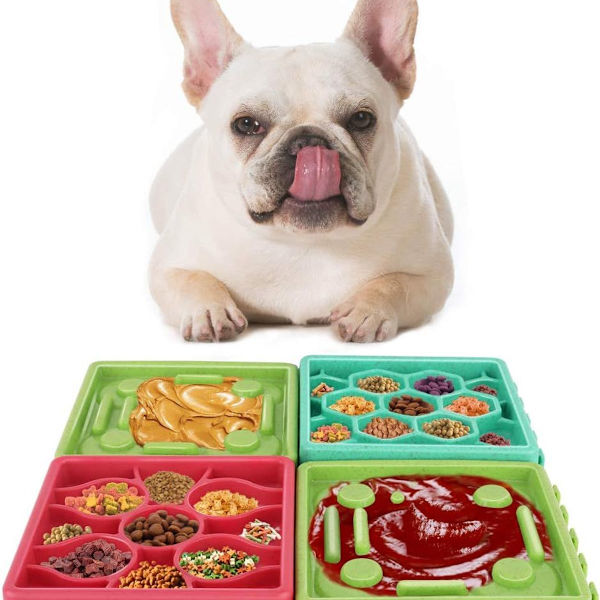VavoPaw hundskål, 4-pack interaktiv hundskål långsam utfodring KLB