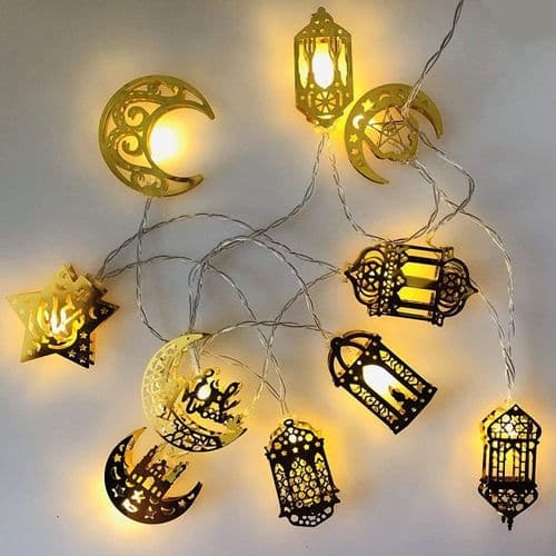 LED-ljusslingor för muslimsk Ramadan, Eid Ramadan-lyktor, LED-lampor